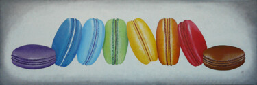 Картина под названием "Rainbow Macaroons n…" - Alain Maillot, Подлинное произведение искусства, Масло