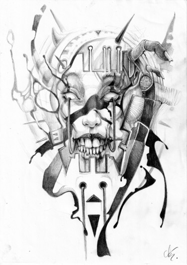 Drawing titled "An-p09" by Alain Mathiot, Original Artwork, Pencil
