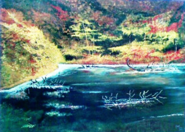 Painting titled "AUTOMNE" by Alain Menard, Original Artwork, Acrylic