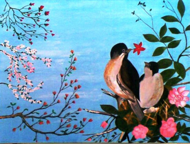 Peinture intitulée "PRINTEMPS" par Alain Menard, Œuvre d'art originale, Acrylique