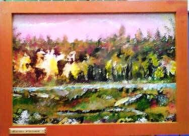Painting titled "FRICHES D'AUTOMNE" by Alain Menard, Original Artwork, Acrylic Mounted on Wood Stretcher frame