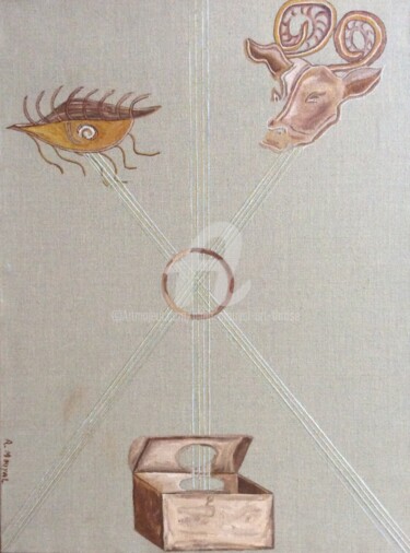 Картина под названием "Symbolisme" - Alain Mouyal (Art-Throse), Подлинное произведение искусства, Масло