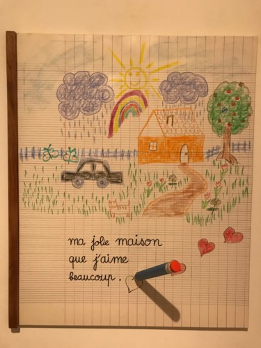 Dessin intitulée "Dessine moi une mai…" par Alain Oddo, Œuvre d'art originale, Crayon