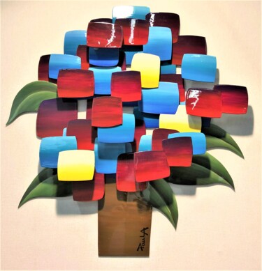 Картина под названием "Horizon floral" - Alain Paul (PaulA), Подлинное произведение искусства, Акрил