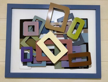 Sculpture titled "Quadri folie !" by Alain Paul (PaulA), Original Artwork, Acrylic Mounted on Wood Panel
