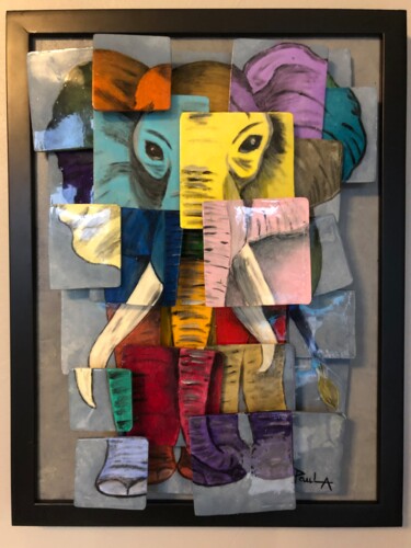 Peinture intitulée "Pachy Color" par Alain Paul (PaulA), Œuvre d'art originale, Acrylique Monté sur Panneau de bois