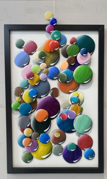Painting titled "BUBBLE SMILE" by Alain Paul (PaulA), Original Artwork, Acrylic Mounted on Wood Stretcher frame