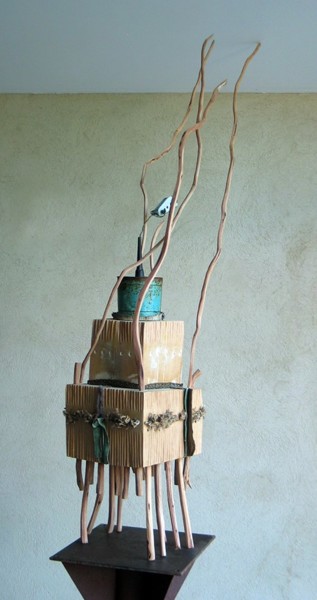 Escultura intitulada "Tabernacle II" por Alain Platet, Obras de arte originais, Madeira