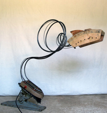 Художественная композиция под названием "Lampe "Elipse" II" - Alain Platet, Подлинное произведение искусства, Светильник