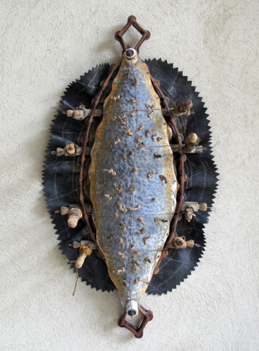 Sculpture intitulée "bouclier poisson" par Alain Platet, Œuvre d'art originale