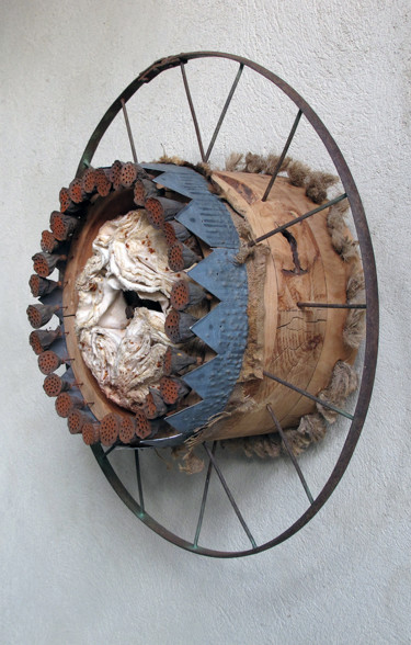 Sculpture titled "roue choux" by Alain Platet, Original Artwork