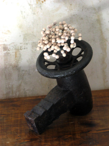 Sculpture intitulée "petit bouquet blanc" par Alain Platet, Œuvre d'art originale