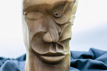 Скульптура под названием "ETHNIQUE ET NATURE" - Alain Polydor, Подлинное произведение искусства, Дерево