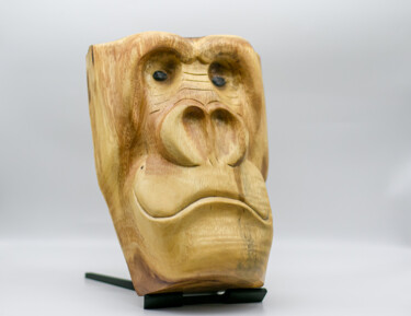 Sculptuur getiteld "GORILLE" door Alain Polydor, Origineel Kunstwerk, Hout