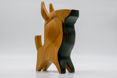 Sculpture titled "TAUREAU" by Alain Polydor, Original Artwork, Wood