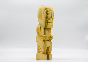 Sculpture titled "PETIT TIKI 1" by Alain Polydor, Original Artwork, Wood