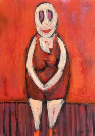 Peinture intitulée "Dame" par Alain Poncon, Œuvre d'art originale