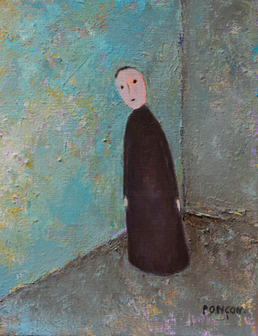 Peinture intitulée "Petit bonhomme soli…" par Alain Ponçon, Œuvre d'art originale, Huile