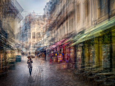 Photography titled "Rue Francois Rude D…" by Alain Rappeneau, Original Artwork, Digital Photography Mounted on Aluminium