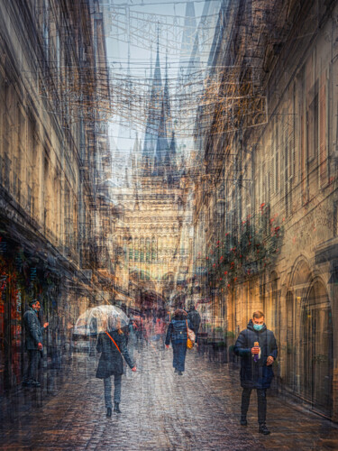 Photography titled "Rue Musette Dijon" by Alain Rappeneau, Original Artwork, Digital Photography Mounted on Aluminium