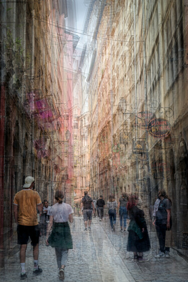 Photographie intitulée "Rue du Boeuf, Lyon" par Alain Rappeneau, Œuvre d'art originale, Photographie numérique Monté sur Alu…