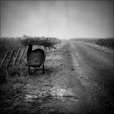 Photographie intitulée "Brûlage des sarment…" par Alain Rappeneau, Œuvre d'art originale, Photographie argentique