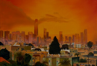 Malerei mit dem Titel "Pre-apocalypse 2020" von Alain Retiere, Original-Kunstwerk, Öl