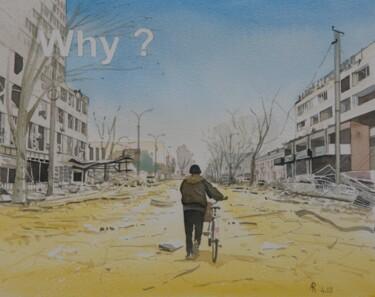 Peinture intitulée "Why ?" par Alain Retiere, Œuvre d'art originale, Aquarelle