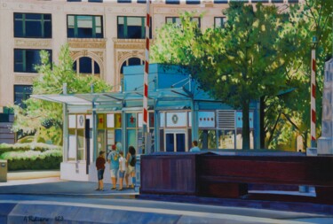 Painting titled "Les rues de chicago…" by Alain Retiere, Original Artwork, Oil