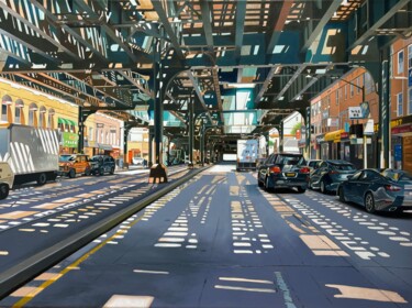 Malerei mit dem Titel "Rues de New York" von Alain Retiere, Original-Kunstwerk, Öl