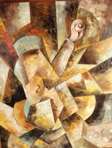 Schilderij getiteld "L'heure de la musiq…" door Alain Rigollier, Origineel Kunstwerk, Olie Gemonteerd op Andere stijve panel…