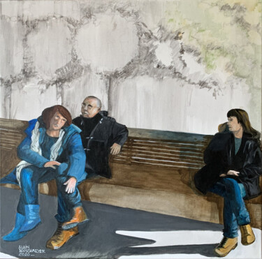 「CONVERSATION D'AUTO…」というタイトルの絵画 Alain Rouschmeyerによって, オリジナルのアートワーク, アクリル