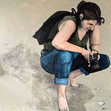 Pintura titulada "LA PHOTOGRAPHE" por Alain Rouschmeyer, Obra de arte original, Acrílico Montado en Bastidor de camilla de m…