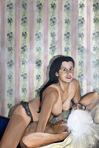 Pintura titulada "EROTIC SELFIE" por Alain Rouschmeyer, Obra de arte original, Acrílico Montado en Bastidor de camilla de ma…
