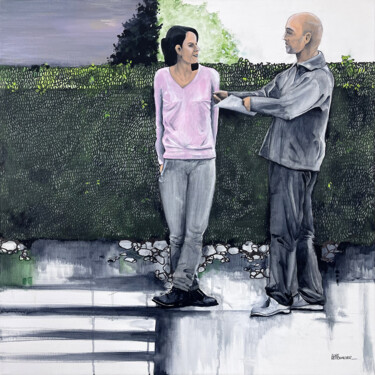 Картина под названием "AGATHE & JULIEN" - Alain Rouschmeyer, Подлинное произведение искусства, Акрил Установлен на Деревянна…