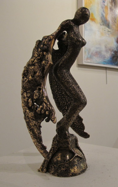 Sculpture titled "L'ange déchu (vendu)" by Alain Scherantz, Original Artwork, Metals