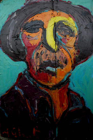 Malerei mit dem Titel "le laboureur" von Alain Schmitt, Original-Kunstwerk, Öl
