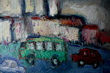 Peinture intitulée "l-autobus.jpg" par Alain Schmitt, Œuvre d'art originale, Huile