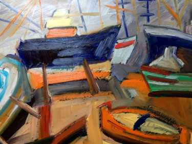 Peinture intitulée "marine 12" par Alain Schmitt, Œuvre d'art originale, Huile