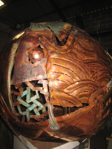 Sculpture intitulée "sphère" par Alain Sicouly (sic), Œuvre d'art originale, Métaux