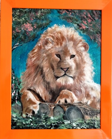 Peinture intitulée "Lion" par Alain Siepacz, Œuvre d'art originale, Acrylique Monté sur Châssis en bois