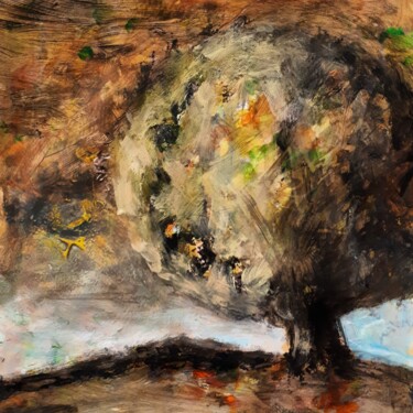 Peinture intitulée ""Et ce ciel si étra…" par Alain Tardieu, Œuvre d'art originale, Acrylique Monté sur Châssis en bois