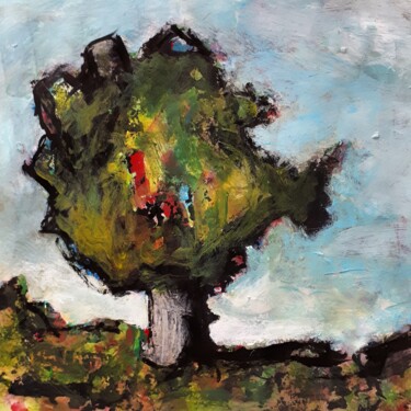 Peinture intitulée ""L'arbre poisson"" par Alain Tardieu, Œuvre d'art originale, Acrylique Monté sur Châssis en bois