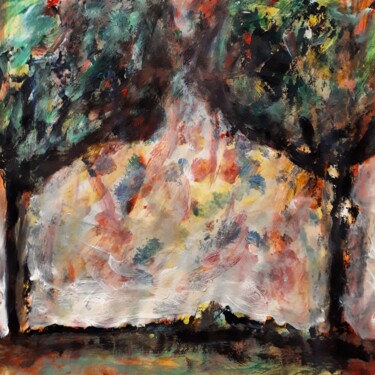 Pittura intitolato ""Ciel mosaïque"" da Alain Tardieu, Opera d'arte originale, Acrilico Montato su Telaio per barella in leg…