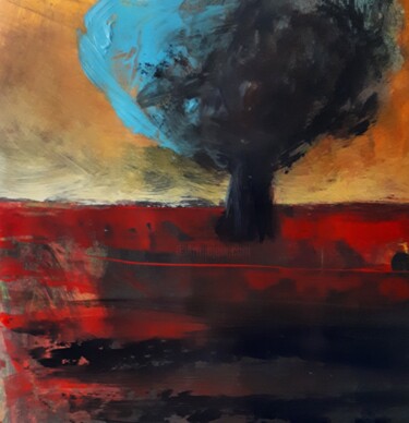 Peinture intitulée "" Le printemps bleu"" par Alain Tardieu, Œuvre d'art originale, Acrylique Monté sur Châssis en bois
