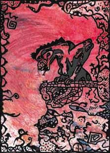 「Gargoyle 6」というタイトルの絵画 Alain Valetによって, オリジナルのアートワーク