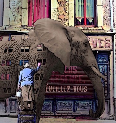 Digital Arts titled "Réveiller vous" by Alain Vistosi, Original Artwork, Photo Montage