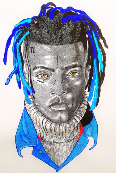 Drawing titled "Xxx" by Alain Wankwini, Original Artwork, Gel pen