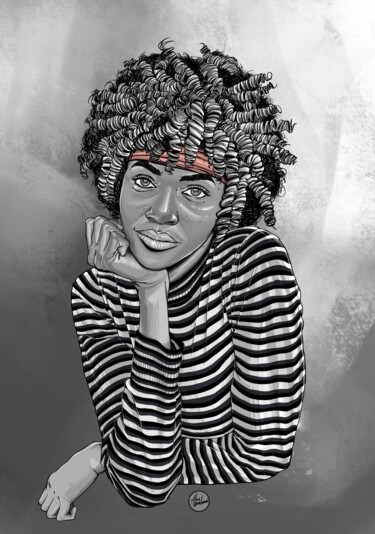 Digitale Kunst mit dem Titel "Mademoiselle who ?" von Alain Wankwini, Original-Kunstwerk, Digitale Malerei