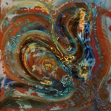 Peinture intitulée "aquatikus-1.jpg" par Alain Yerly, Œuvre d'art originale, Acrylique